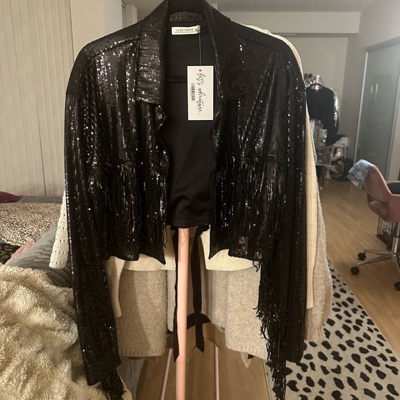 12th Tribe Star Crossed Black Sequin Jacket - Picture 9 of 10